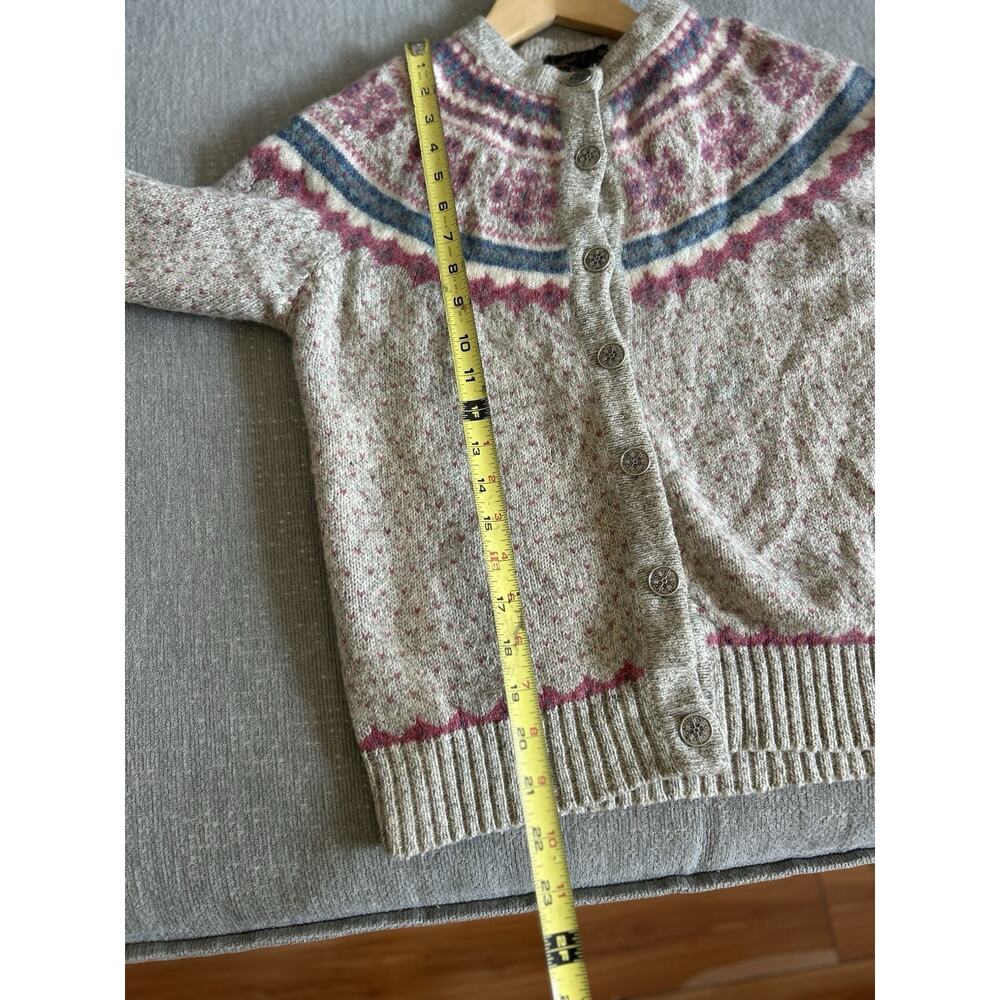 Vintage Eddie Bauer Sweater L Nordic Fair Isle Granny Button Womans - Picture 6 of 10